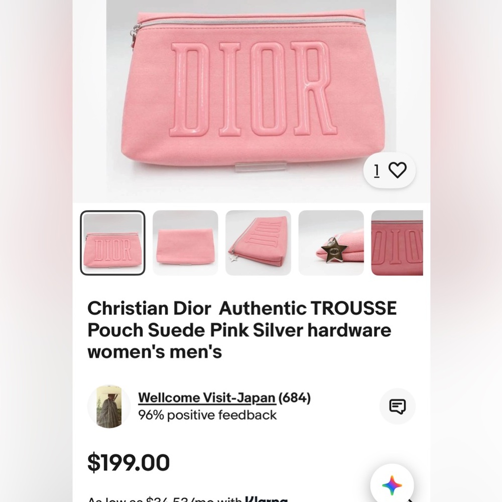 Dior Pink Cosmetic Bag - Picture 3 of 7